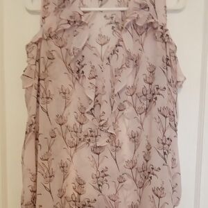 Krazy Kat Ruffled Pink Bib Collar Blouse